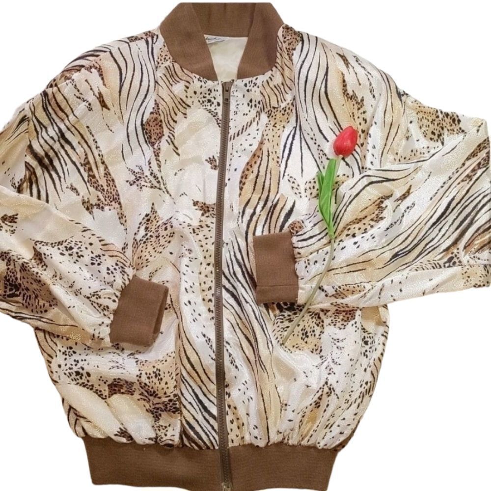 90s Vintage‎ Jamboree New York  animal print jacket size 12